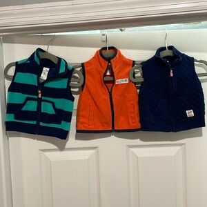 Carters 3 month baby boy zip up vests set of 3